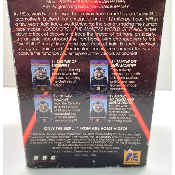 A&E Locomotion The Amazing World Of Trains 4 VHS Box Set Jack Perkins - Picture 8 of 12